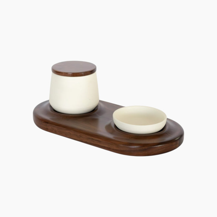 Joyce Spasioti Designs Cones Incense Set with walnut base