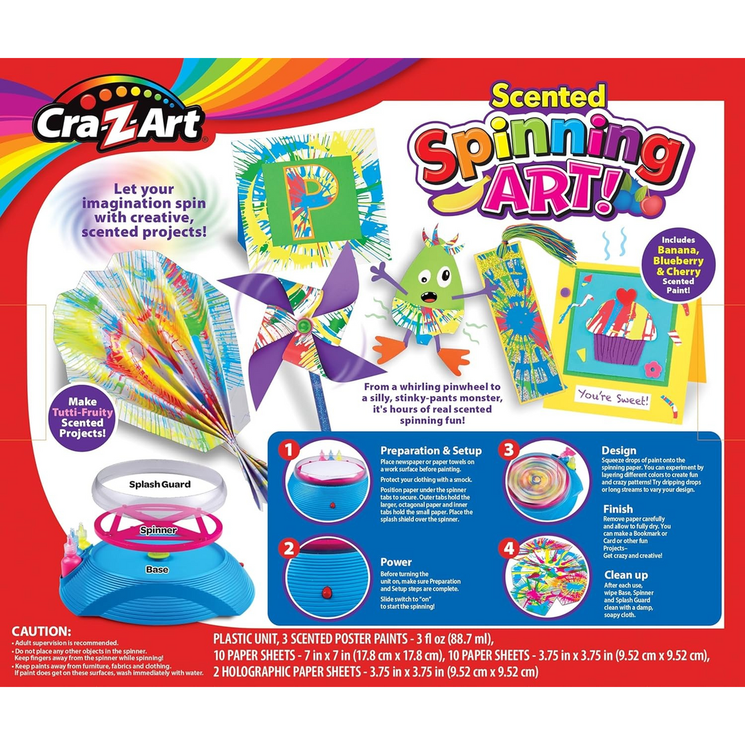 Cra-Z-Art Scented Spinning Art Machine with banana, blueberry, and cherry paints