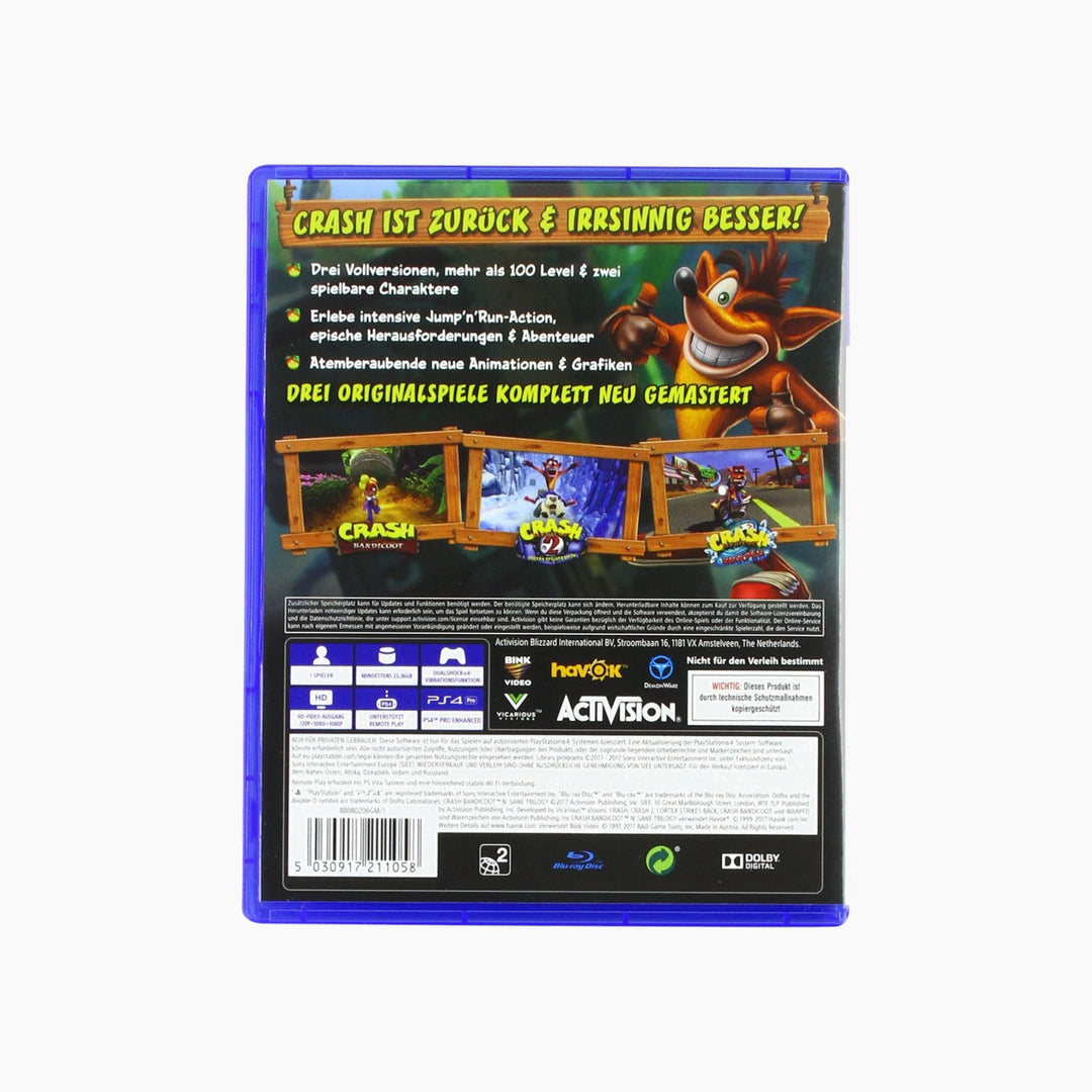 Crash Bandicoot N. Sane Trilogy PS4 video game compilation