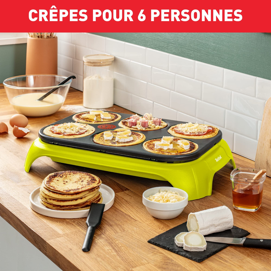 Tefal Crepe Party 6-plate crepe maker with non-stick coating