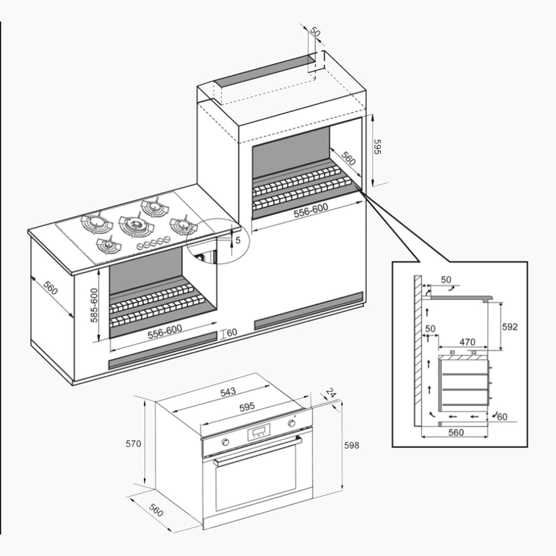MONDIN Crystal Oven 60cm
