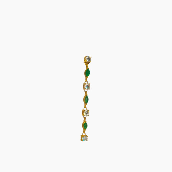 Gold Drop with Emeralds and White Diamonds