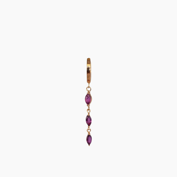 Yellow Gold Drop with Marquise Pink Sapphires