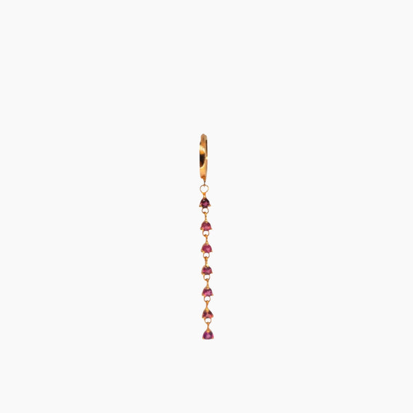 Rose Gold Linear Drop with Pink Sapphires