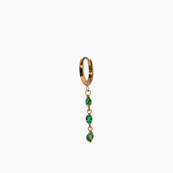 Rose Gold Hoop with Emeralds