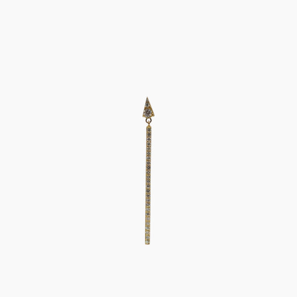 White Gold Bar Earring with White Diamonds