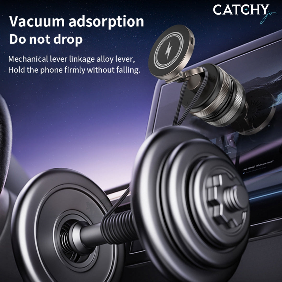 D1W zinc alloy wireless car phone holder with 15W charging