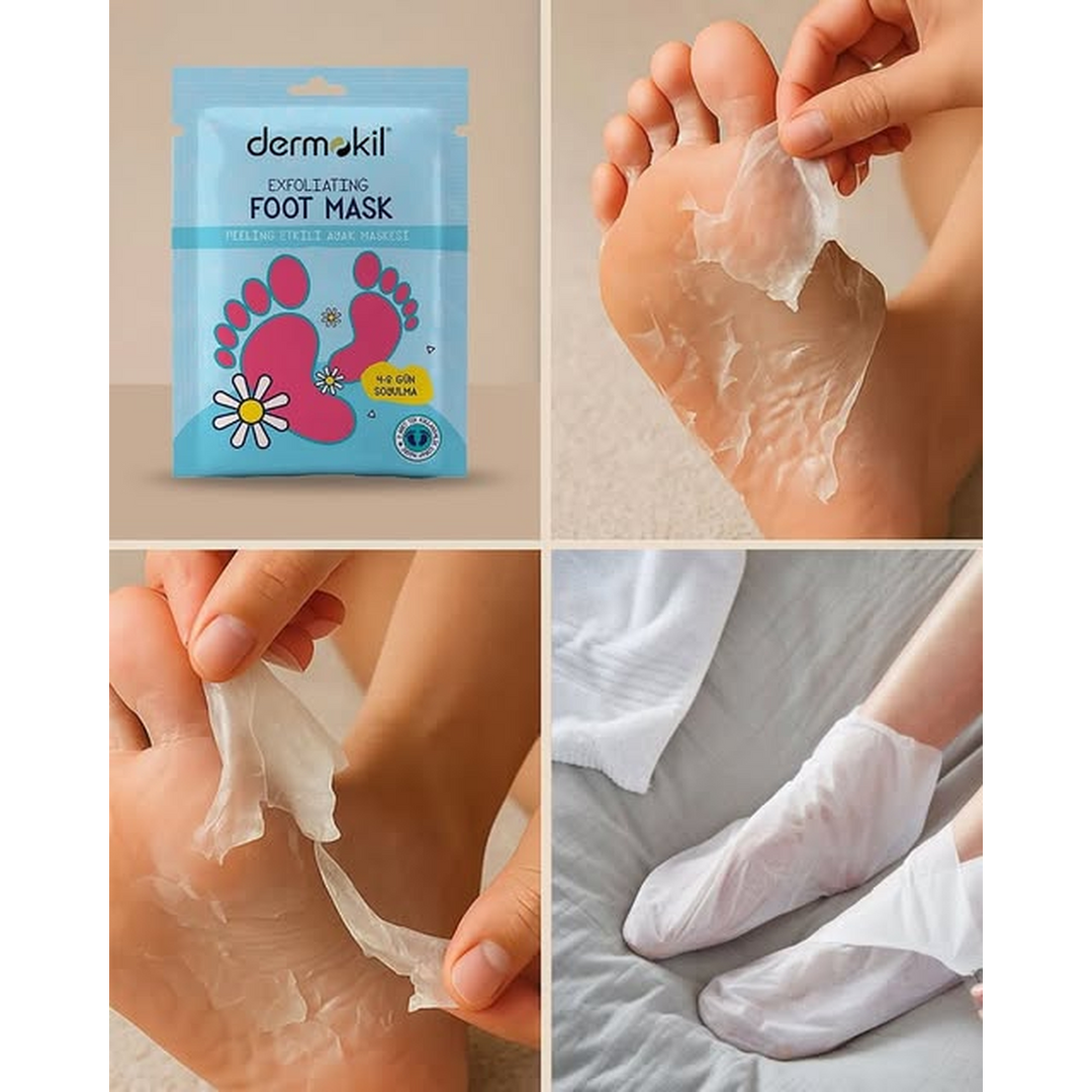 Dermokil exfoliating and moisturizing foot mask pair, 30ml