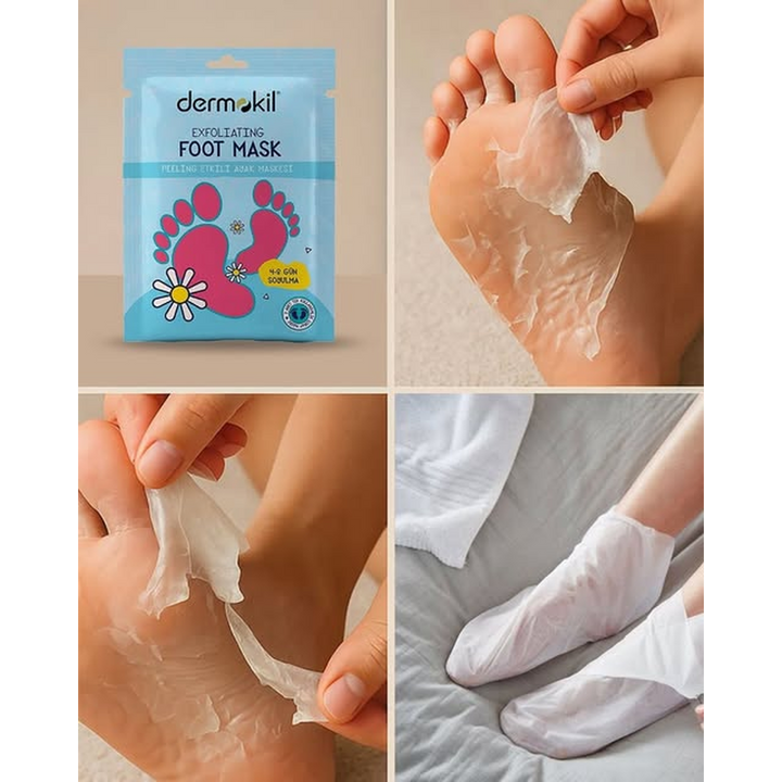 Dermokil exfoliating and moisturizing foot mask pair, 30ml