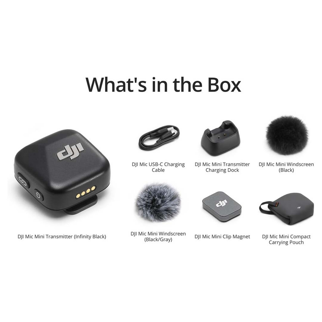 جهاز إرسال DJI Mic Mini (أسود إنفينيتي) - ميكروفون لاسلكي فائق الخفة