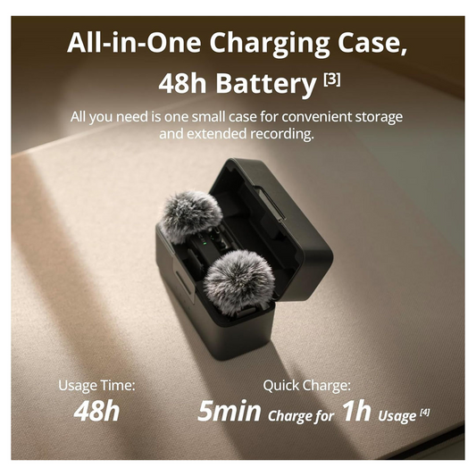 ميكروفون لاسلكي صغير من دي جيه آي (2 TX + 1 RX) بمنفذ USB-C