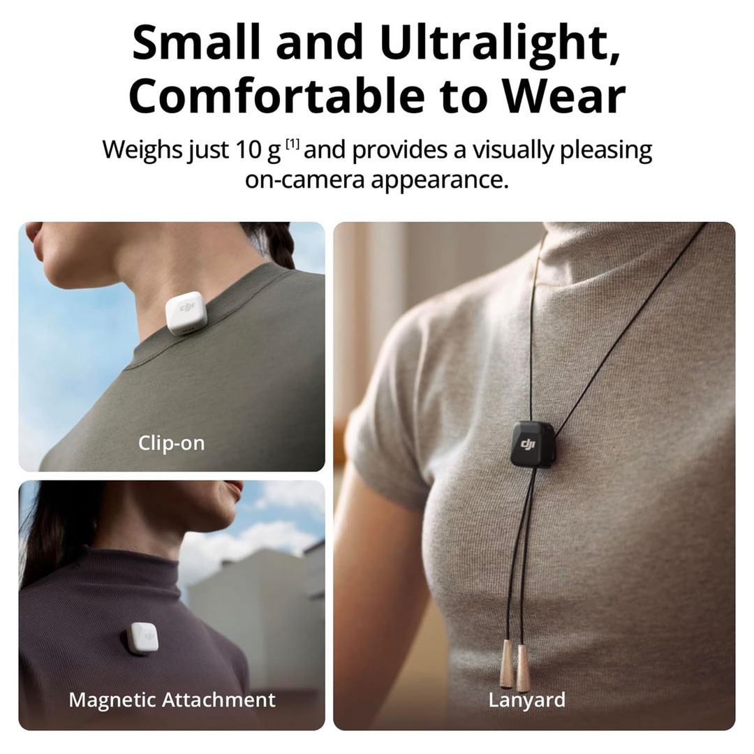 DJI Mic Mini (1 TX + 1 RX) – Wireless Lavalier Microphone.