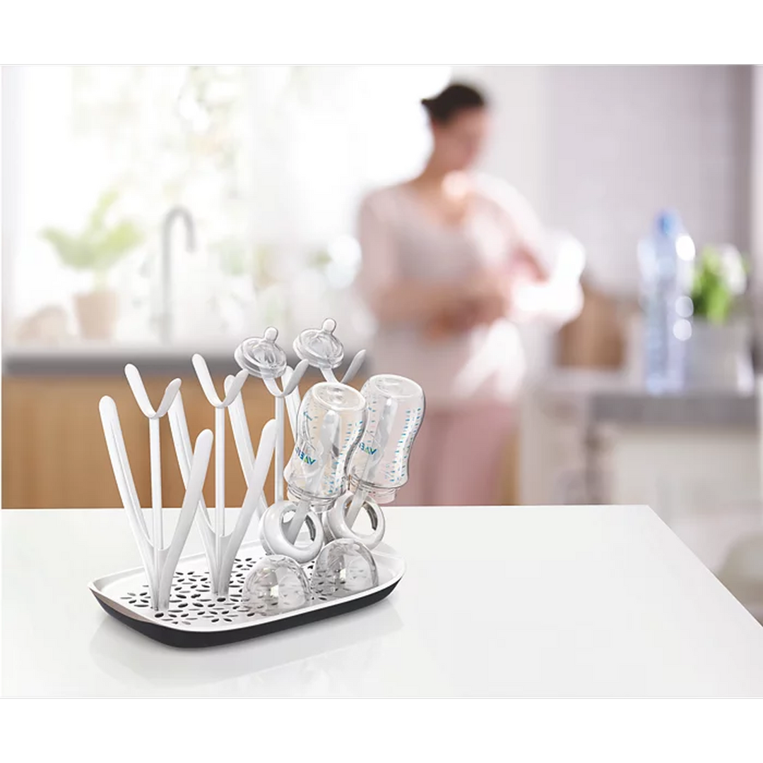 Philips Avent bottle drying rack with open design