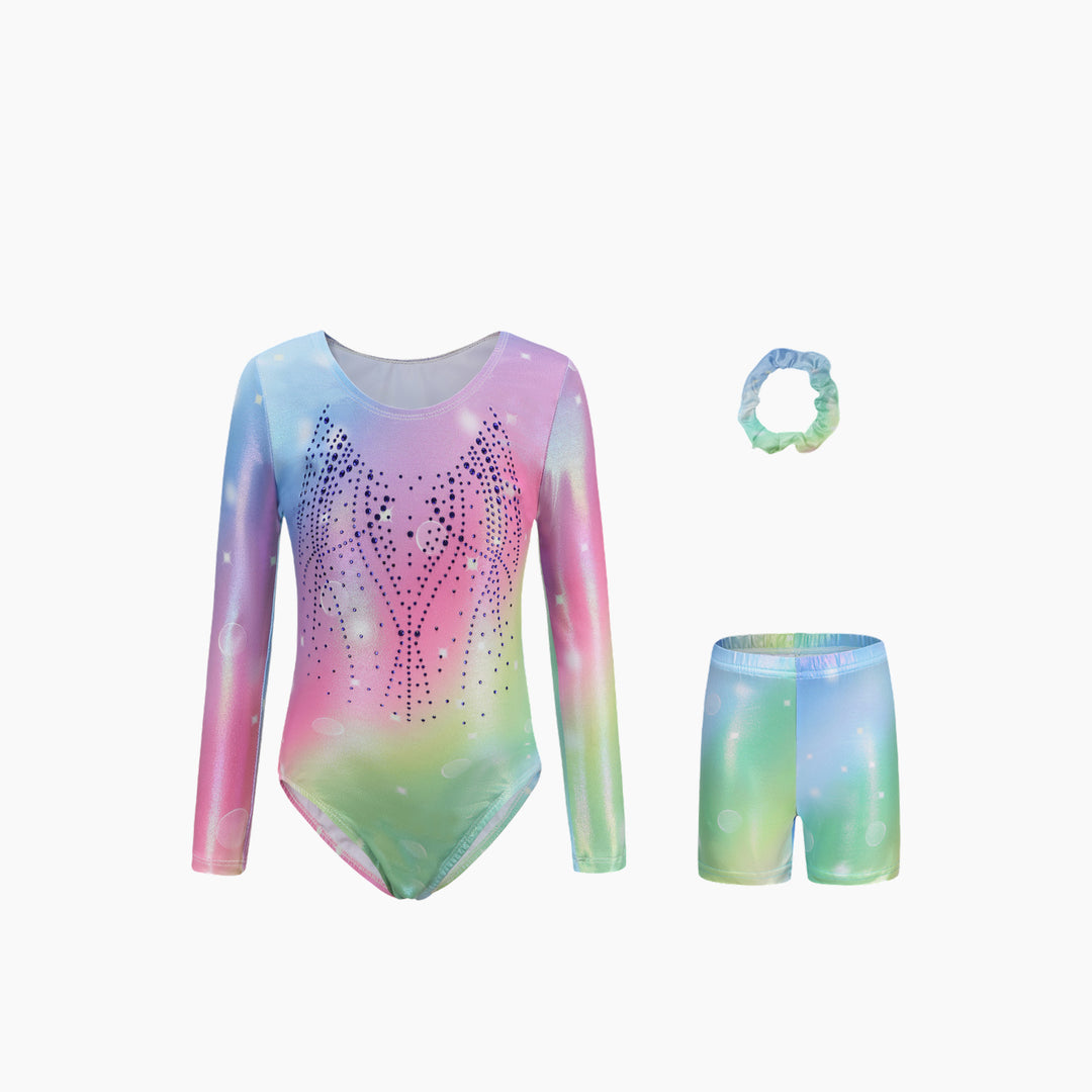 Rainbow Sparkle Gymnastics Leotard Set