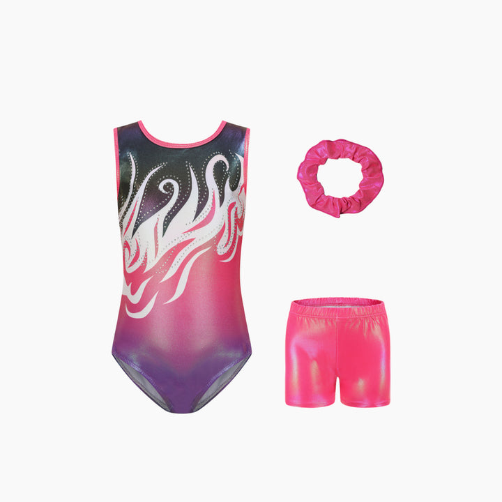 Pink &amp; Black Gymnastics Leotard Set