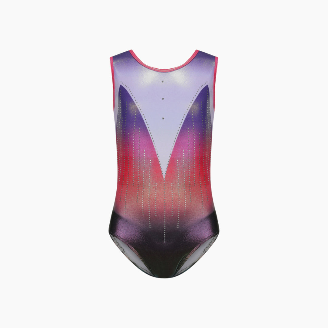 Fuchsia Sleeveless Gymnastics Leotard Set