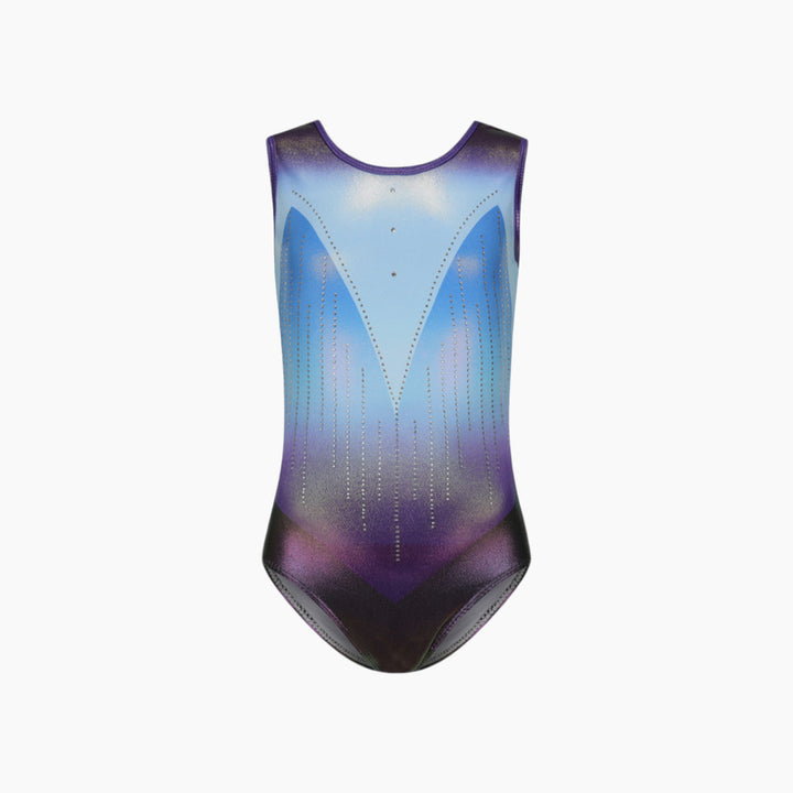Ocean Blue Sleeveless Sparkle Gymnastics Leotard Set