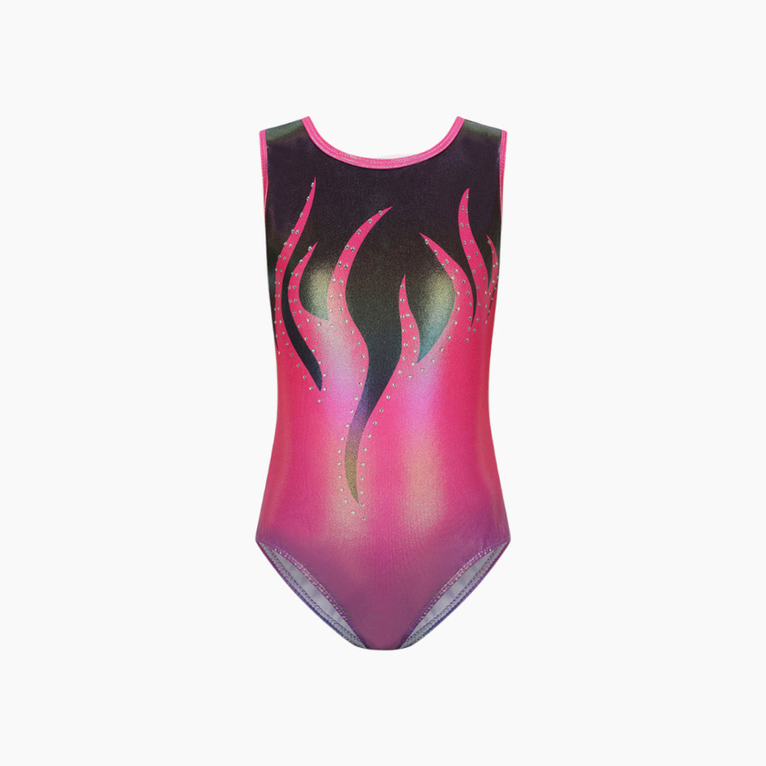 Fuchsia Sleeveless Gymnastics Leotard Set