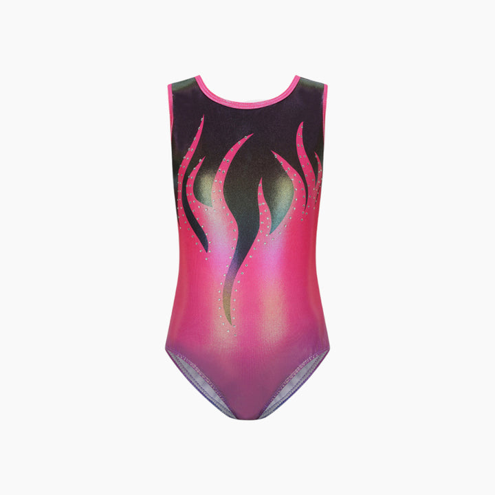 Fuchsia Sleeveless Gymnastics Leotard Set
