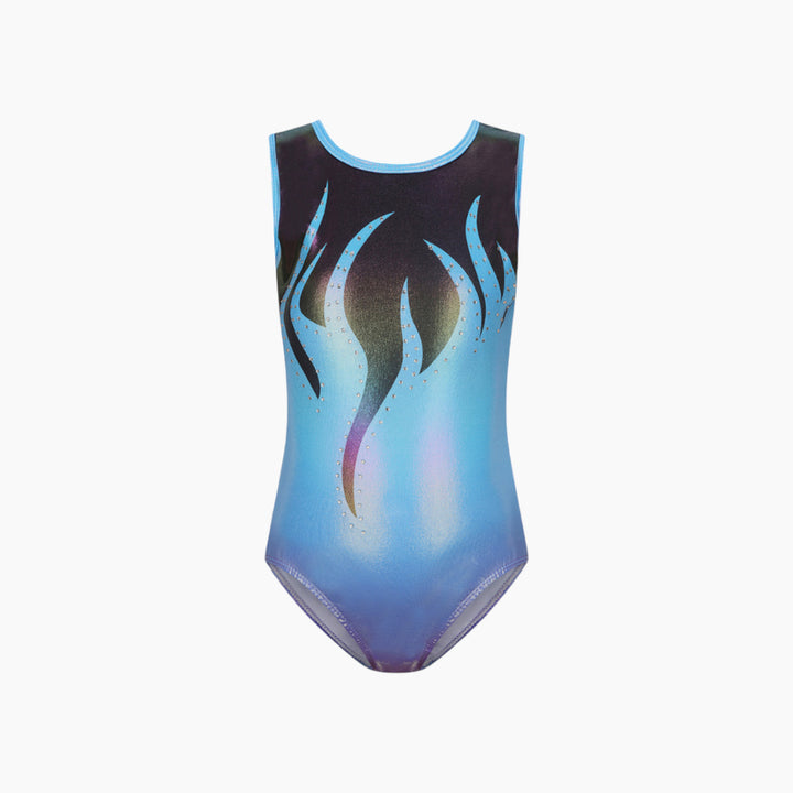 Ice Blue Sleeveless Gymnastics Leotard Set