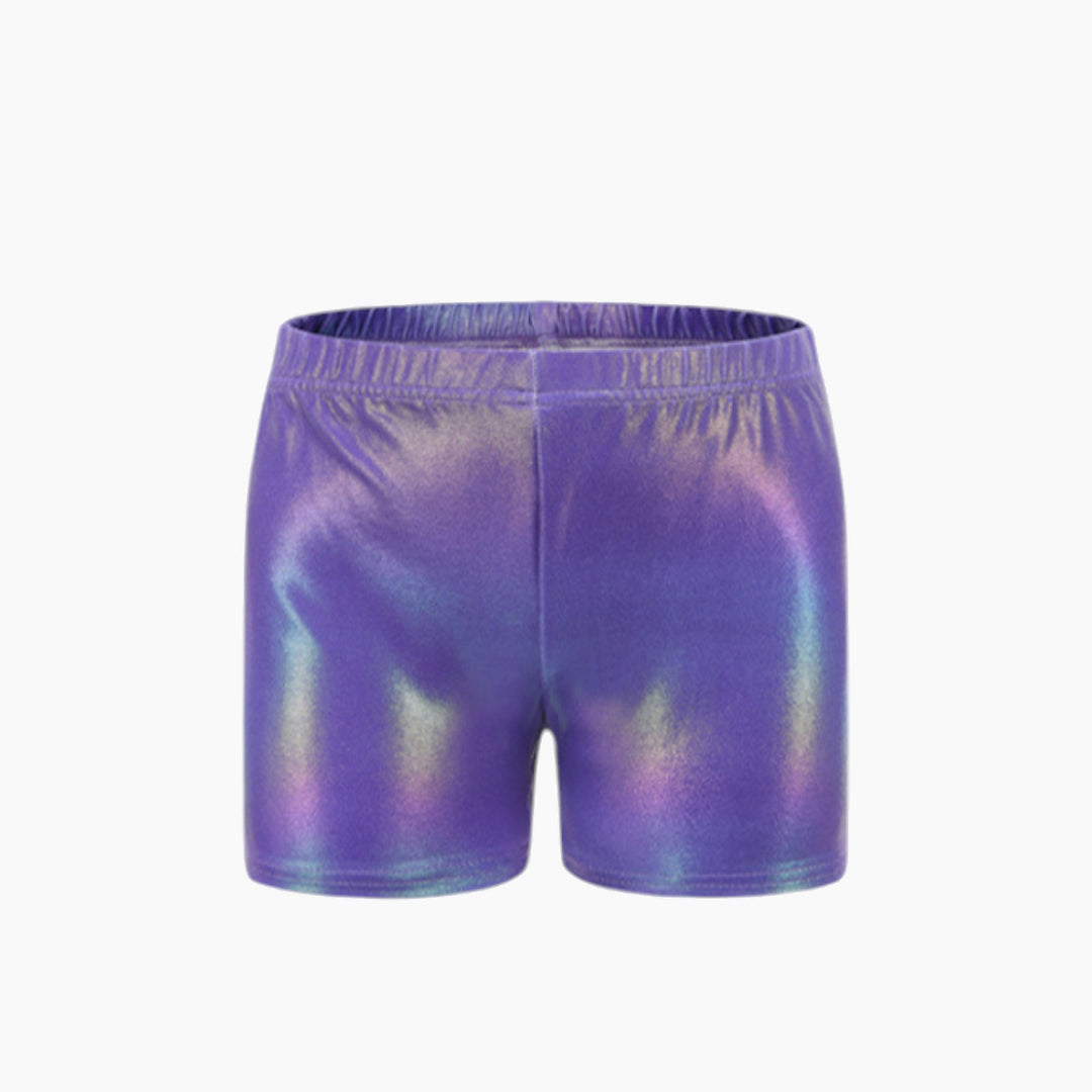 Purple Sleeveless Gymnastics Leotard Set