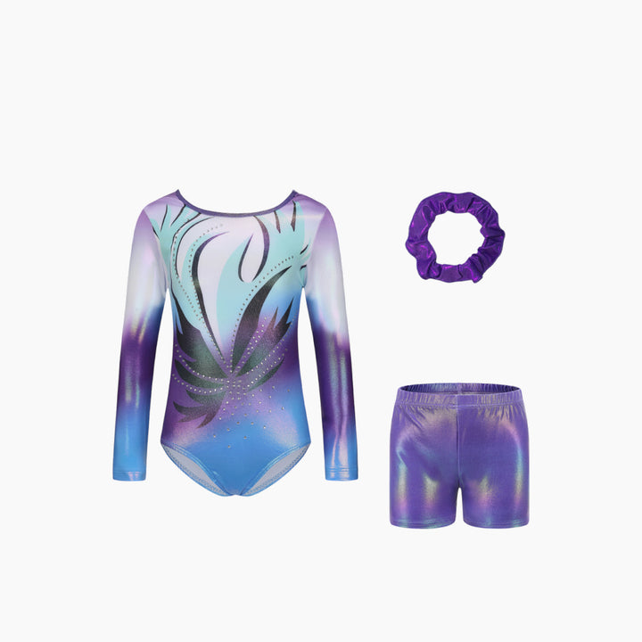 Royal Purple Gymnastics Leotard Set
