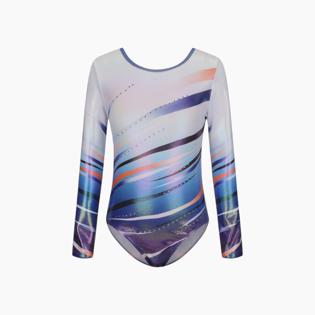 Ocean Blue Sparkle Gymnastics Leotard Set