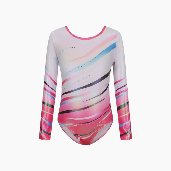 Pink Ribbon Sparkle Gymnastics Leotard Set