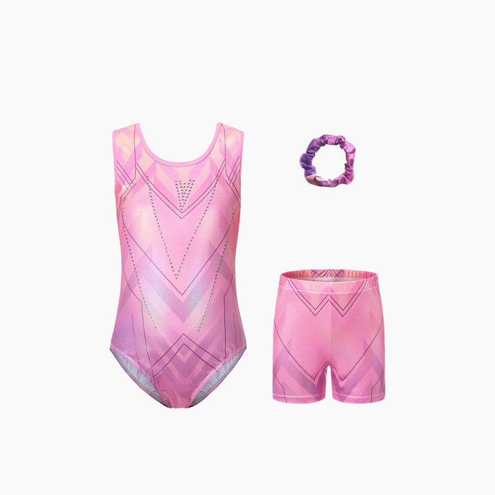 Dizzy Stars Pink Prism Sparkle Gymnastics Leotard Set