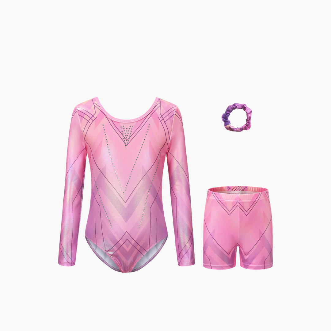 Dizzy Stars Pink Prism Sparkle Gymnastics Leotard Set
