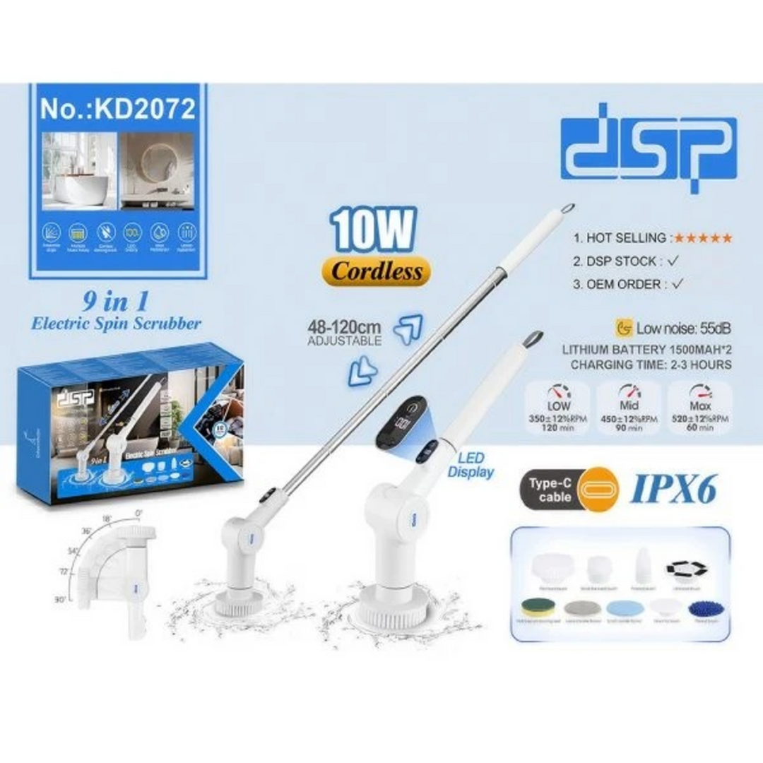 DSP 9-in-1 Cordless Cleaning Brush