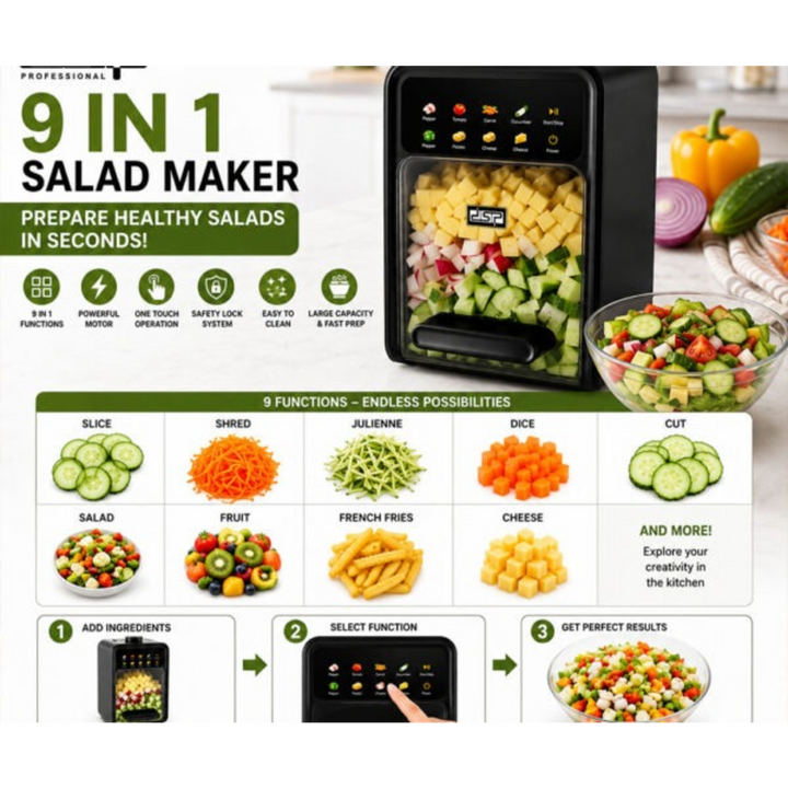 DSP 9-in-1 Salad Chopper and Vegetable Slicer