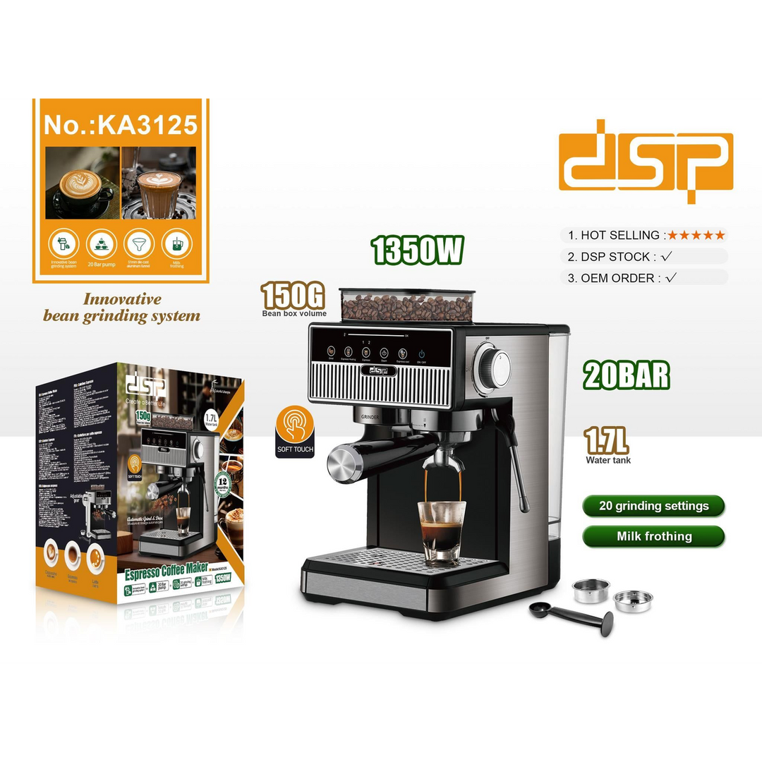 DSP Espresso Machine with Grinder