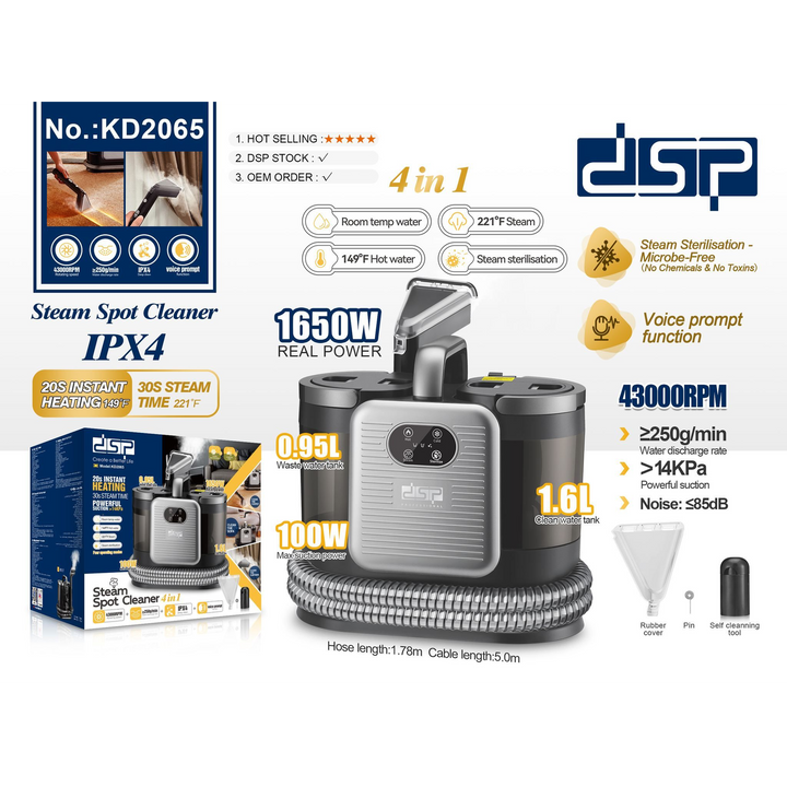 DSP Sofa &amp; Carpet Cleaning Vacuum with Steam Feature