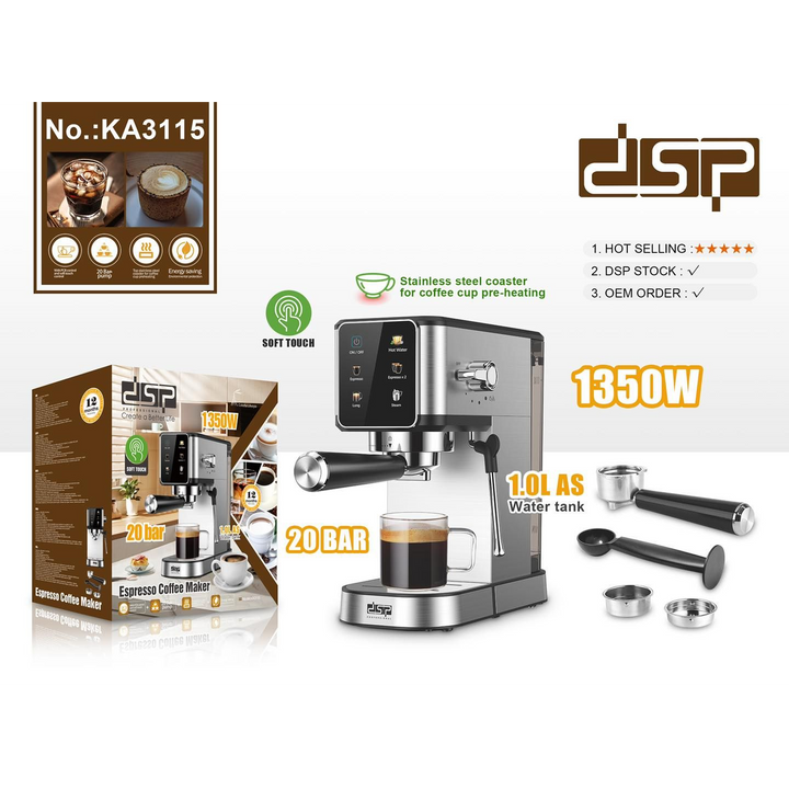 DSP Touch Espresso Machine, New Design