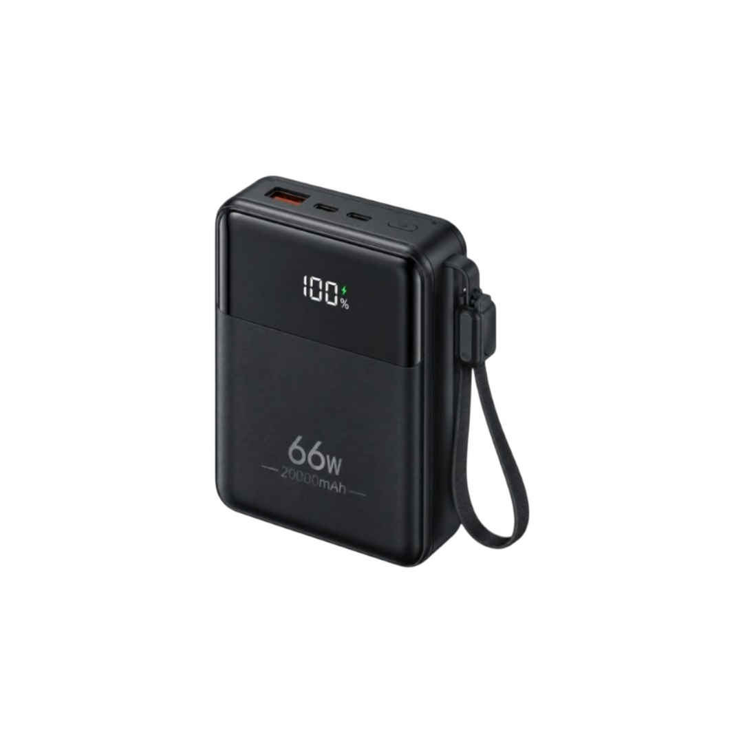 JNUOBI Mini 66W 20,000mAh Power Bank with Built-in Cables &amp; LED Digital Display (DY-207)
