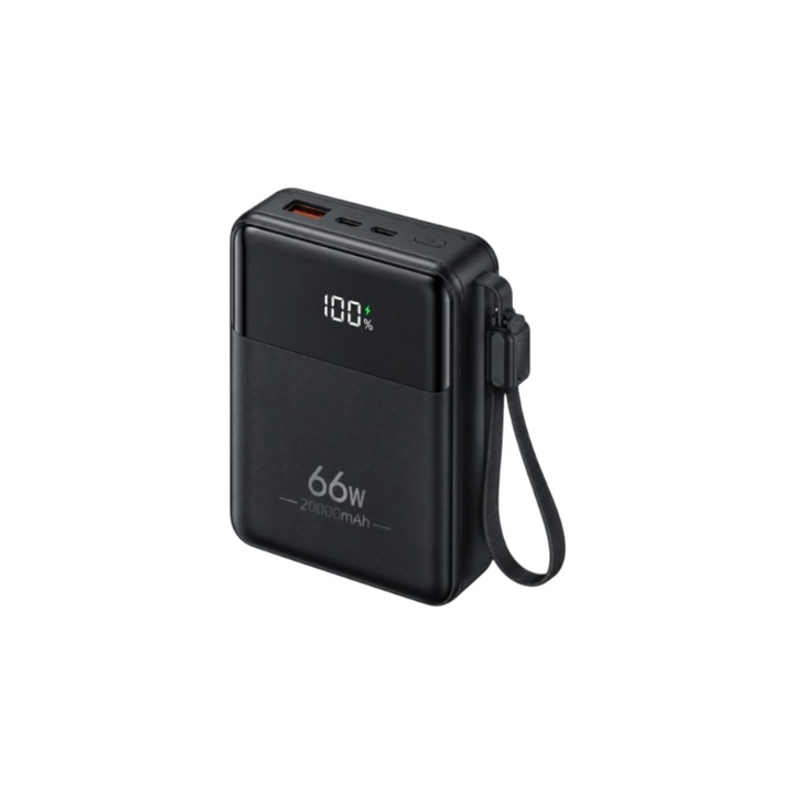 JNUOBI Mini 66W 20,000mAh Power Bank with Built-in Cables &amp; LED Digital Display (DY-207)