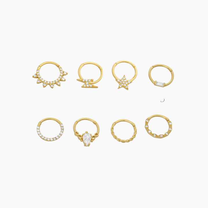 Joy Jewels 18-karat gold Daith hoop with cubic zirconia