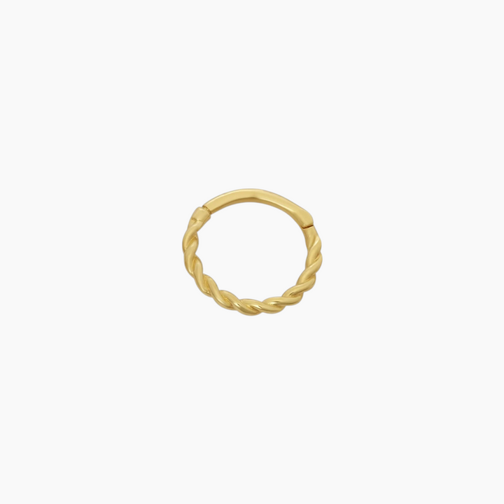 Joy Jewels Daith Hoop in 18-karat gold with cubic zirconia