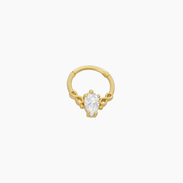 Joy Jewels 18-karat gold Daith hoop with cubic zirconia