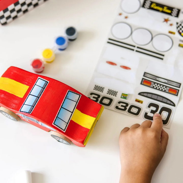 Melissa &amp; Doug Wooden Race Car Craft Kit - HUNA