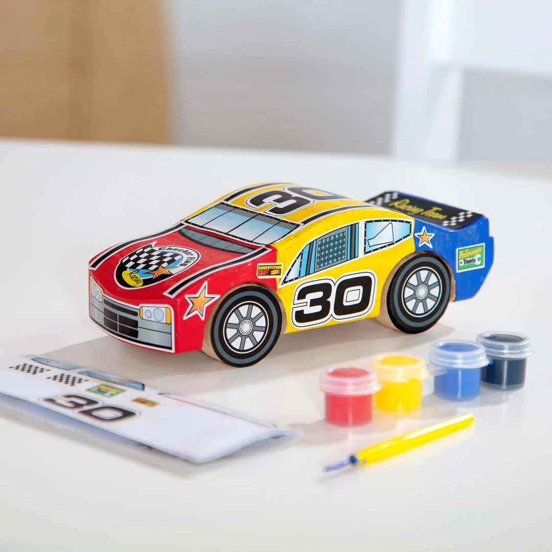 Melissa &amp; Doug Wooden Race Car Craft Kit - HUNA