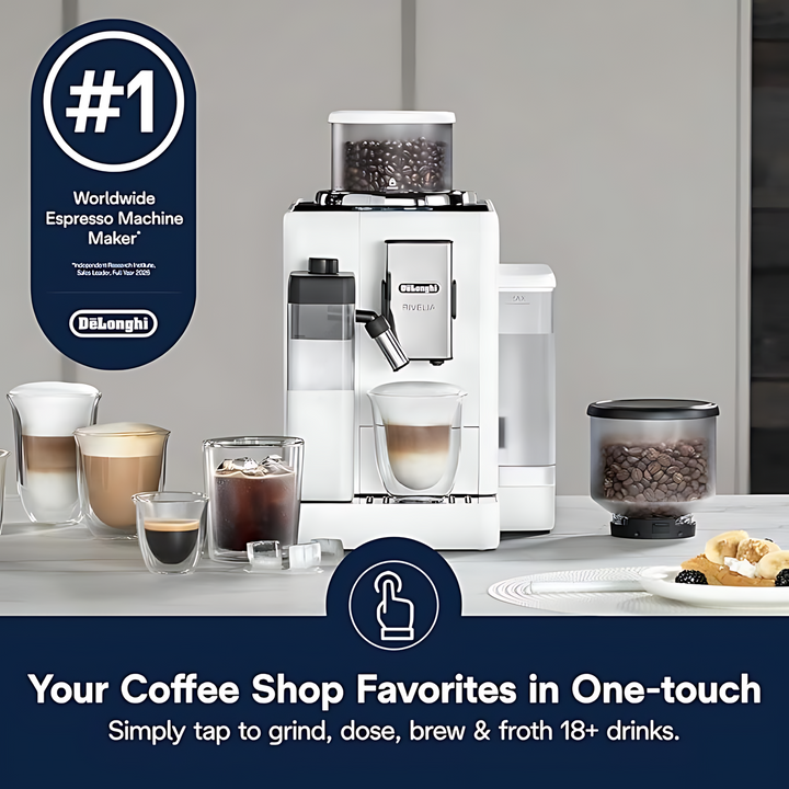 Delonghi Espresso Maker Rivelia Arctic Fully Automatic Coffee Maker