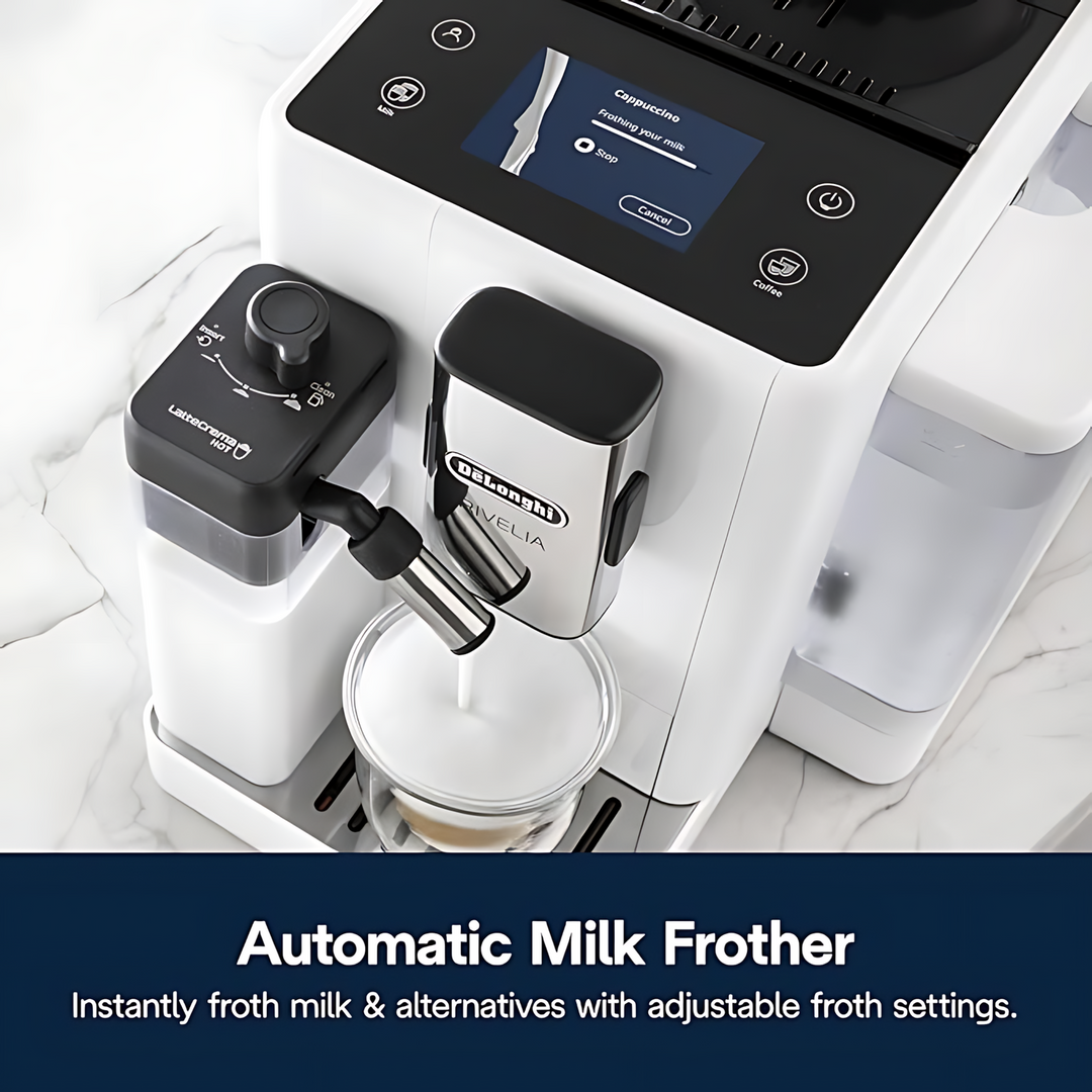 Delonghi Espresso Maker Rivelia Arctic Fully Automatic Coffee Maker