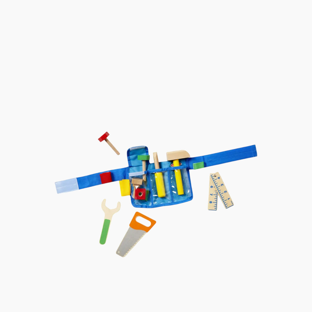 Melissa &amp; Doug Deluxe Wooden Tool Belt Set for pretend play
