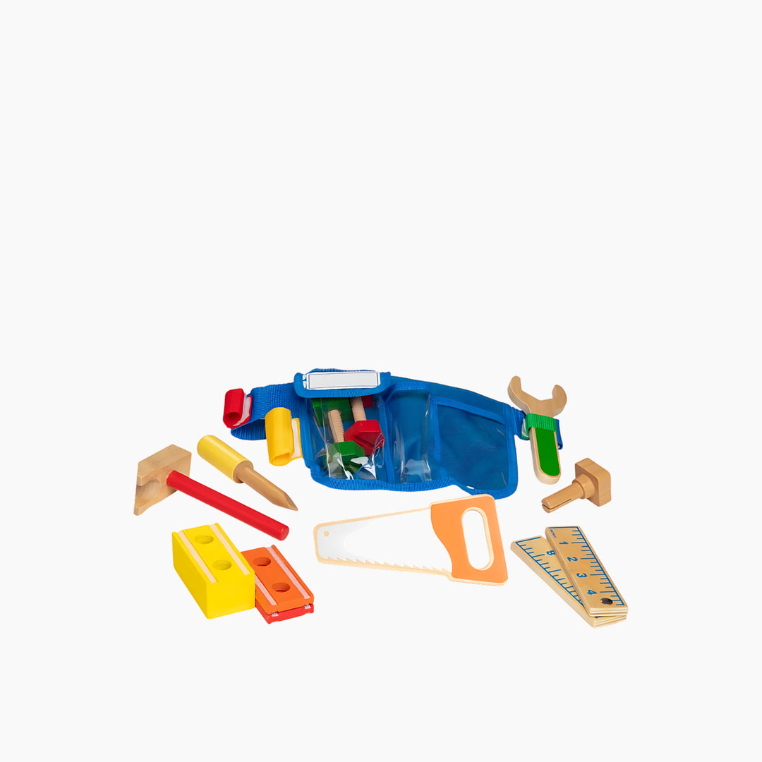 Melissa &amp; Doug Deluxe Wooden Tool Belt Set for pretend play