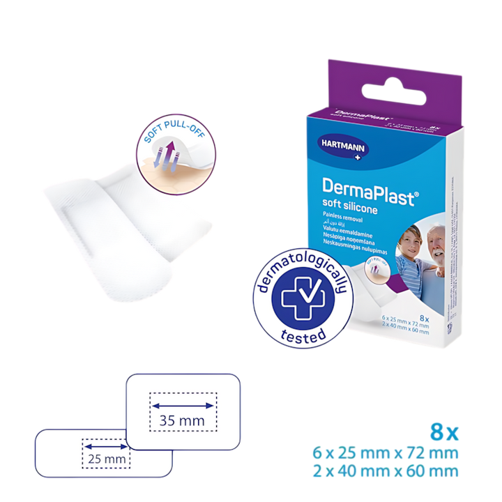 Dermaplast Soft Silicone 2 Sizes P8