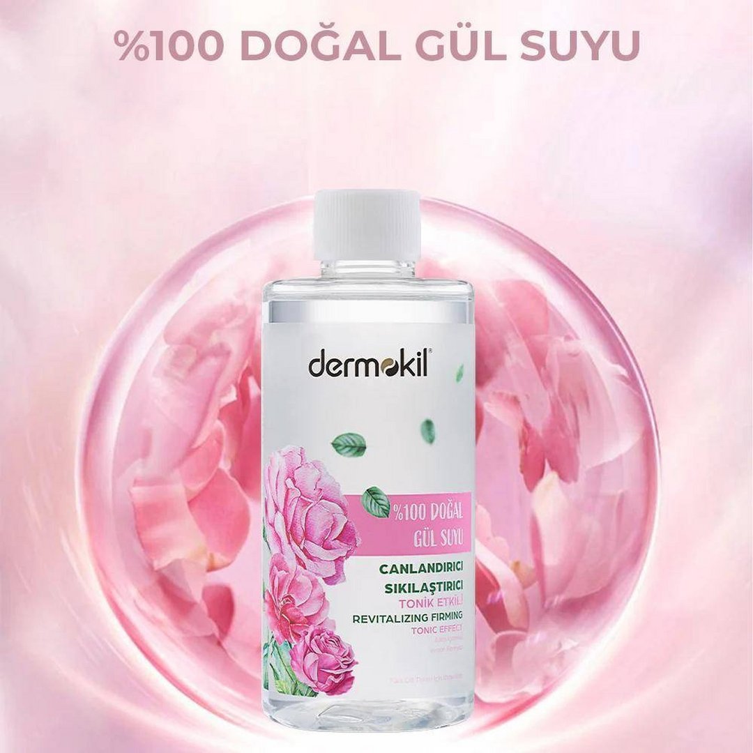 Dermokil 100% natural rose water toner for refreshing and hydrating skin