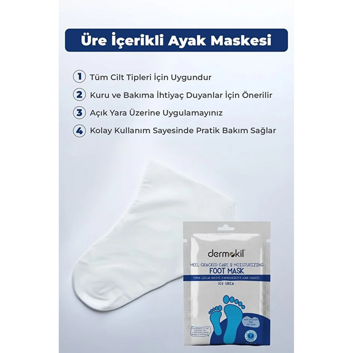 Dermokil 10% Urea foot mask for heel crack care and moisturizing