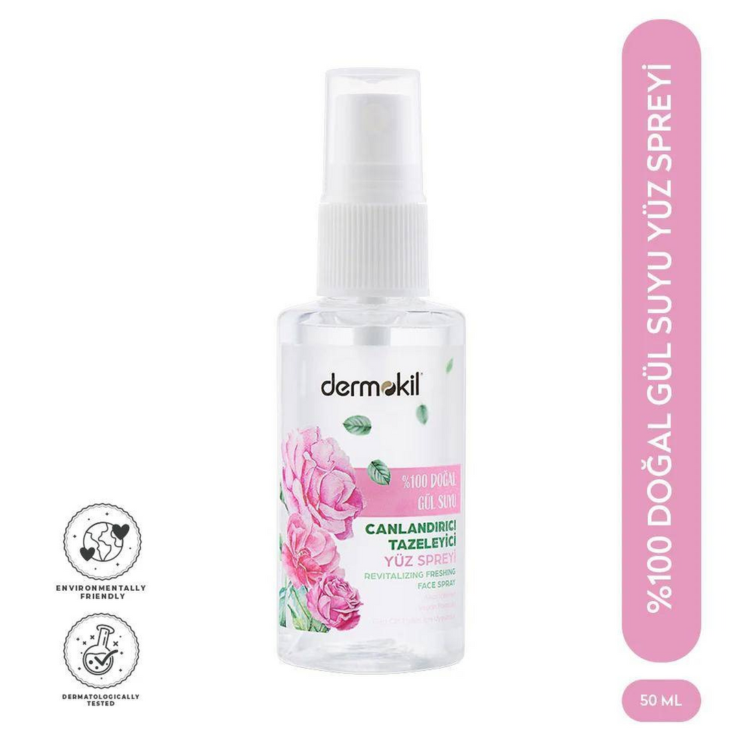 Dermokil revitalizing face spray with 100% natural rose water
